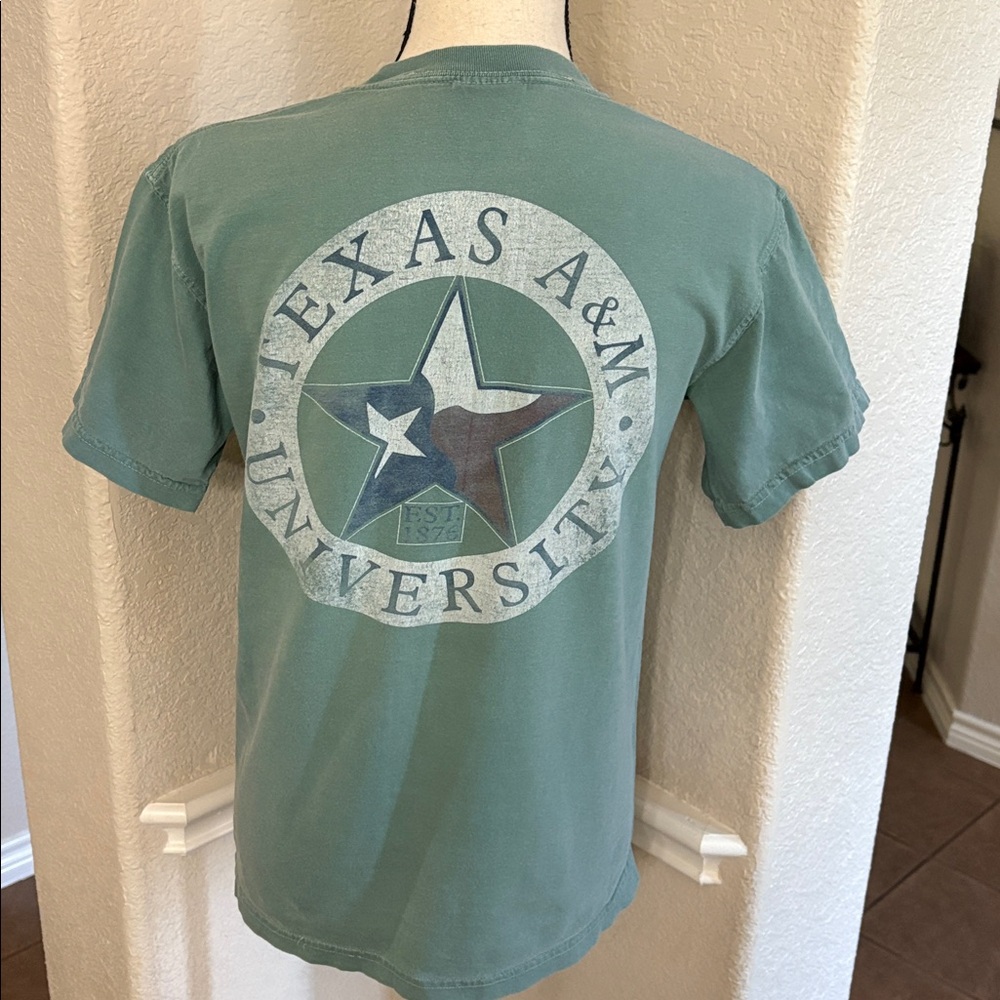 Comfort Color Texas A&M University green pocket tee Size S - Picture 3 of 17